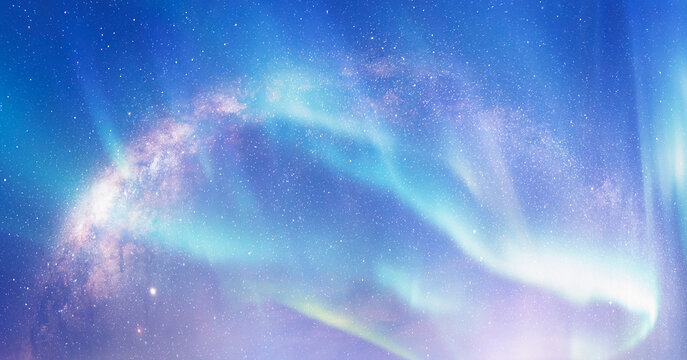 Our galaxy is Milky way spiral galaxy with aurora borealis