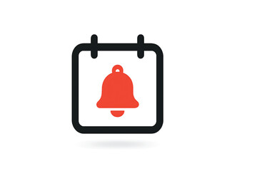 Vector illustration of calendar and ring bell. Symbol of calendar reminder meeting.new