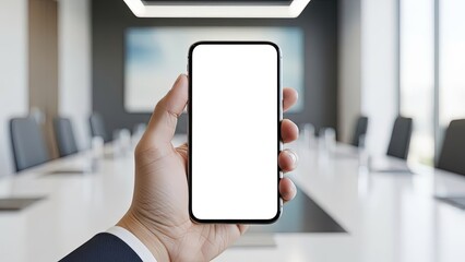 Corporate Smartphone Mockup with White Screen