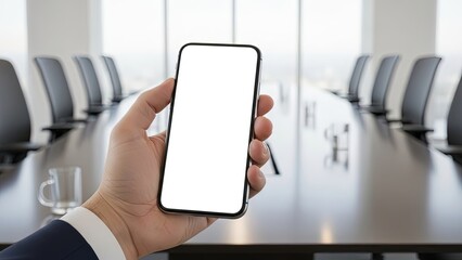 Corporate Smartphone Mockup with White Screen