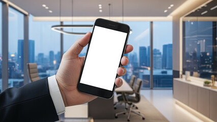 Executive Office Smartphone Mockup with White Screen