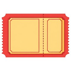 Red Ticket Stub with Yellow Background