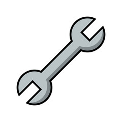 Wrench tool colorful isolated icon in outline style. Vector illustration