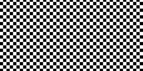 Black and white chess pattern.  Abstract checkered chessboard or checkerboard for game, grid with geometric square shape. Retro mosaic floor.  Racing flag vector illustration. Chess pattern