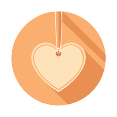 Obraz premium Charming Valentine Heart Gift Tag Hanging Ribbon Design