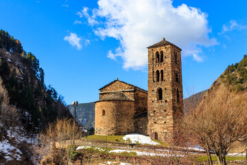Sant Joan de Caselles Church (12 century) in Canillo, Andorra