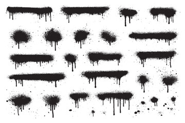 set of black ink blots, splashes, and splatters perfect for grunge design