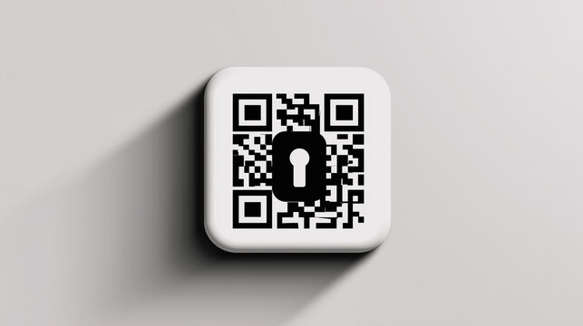An artistic QR code graphic with a lock symbol on an elegant backdrop, conveying the essence of security and data privacy. - Powered by Adobe