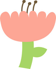 Cute Hand Drawn Flower in Peach Pastel