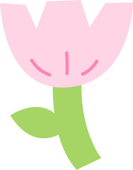 Cute Hand Drawn Flower in Pink Pastel 