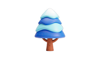 3D Rendered Christmas Tree on White Background