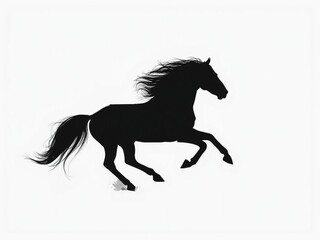 走る馬のシルエットのイラスト