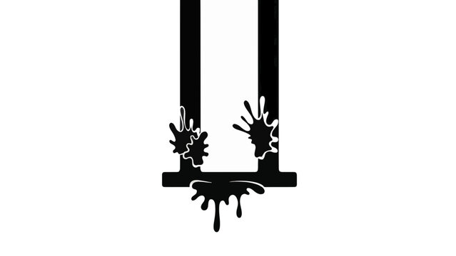 Biblical Passover blood on doorposts silhouette. Vector illustration of door frame with splatters and drips. Religious symbol of Exodus and protection isolated on transparent background