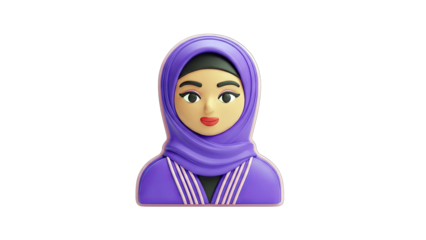 3D Rendered Muslim Woman with Hijab on White Background