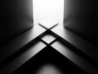 Minimalistic black and white geometric structure