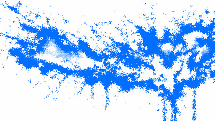 Abstract Blue Paint Explosion Texture on White Background with Smoke-Like Energy Trails, Dynamic Ink Splatter, Organic Pigment Burst and High-Contrast Grunge Effect for Modern Graphic Design and Digit