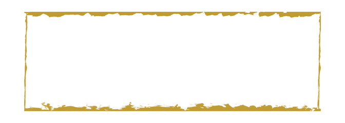 Distressed gold rectangular frame with grunge texture on a black background