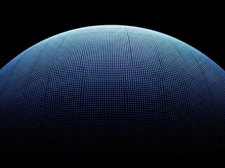 Blue dome with grid pattern against black background