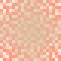 squares from hand drawn pixels. vector seamless pattern. peach color repetitive background. modern decorative art. geometric fabric swatch. textile design. embroidery template