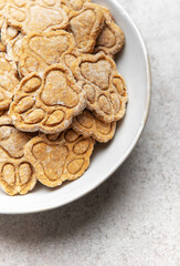 Homemade dog treats with paw print shape