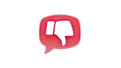 Dislike Icon in Speech Bubble on White Background