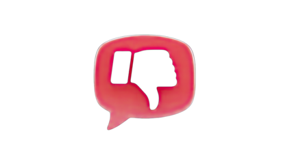 Dislike Icon in Speech Bubble on White Background