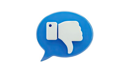 Dislike Icon in Speech Bubble on White Background