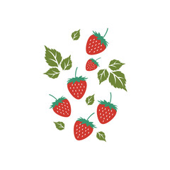 Strawberry vector illustration isolated on white background.