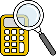 電卓と虫眼鏡のアイコン