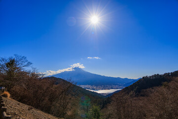 天下茶屋付近の御坂路から望む富士山