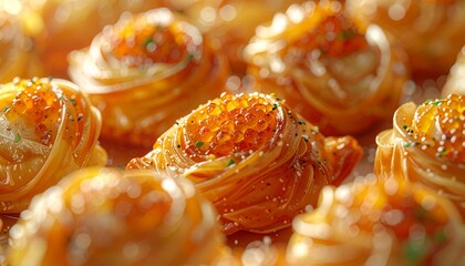 Gourmet Appetizer with Caviar and Creamy Filling