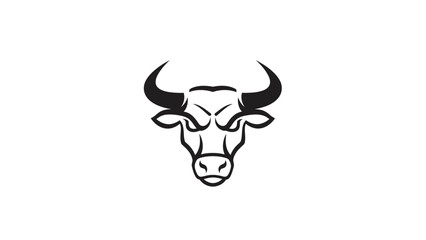 Powerful Bull Head Silhouette - Symbol of Strength and Determination