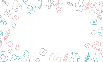 線画の北欧風イラストフレーム。草木と花の植物背景フレーム。手描きの草木。北欧風背景。
Line drawing Scandinavian style illustration frame. Plant background frame with plants and flowers. Hand drawn plants. Scandinavian style background.