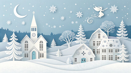 Fototapeta premium Serene winter village