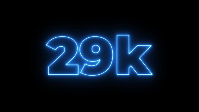 Glowing neon line 31 k text icon isolated,congratulation for 40k. neon 40k Followers Celebration text animation.