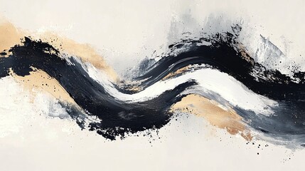 Abstract brush strokes earthy tones contemporary canvas background photo