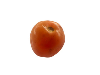 Close up of a Single Ripe Orange Date Fruit on a Clean White Background
