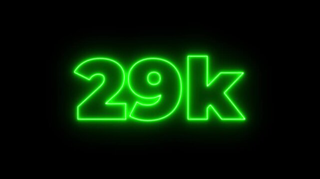 Glowing neon line 31 k text icon isolated,congratulation for 40k. neon 40k Followers Celebration text animation.