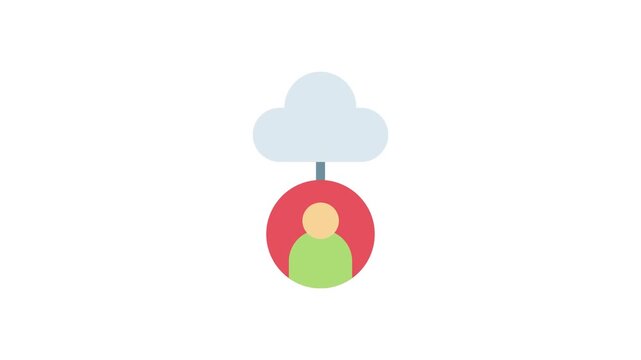  Cloud icon featuring a person in the center, symbolizing connectivity or cloud-based services.