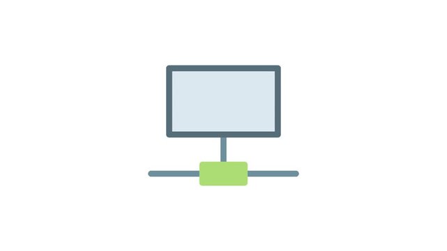 A computer monitor displaying a vibrant green and blue background.