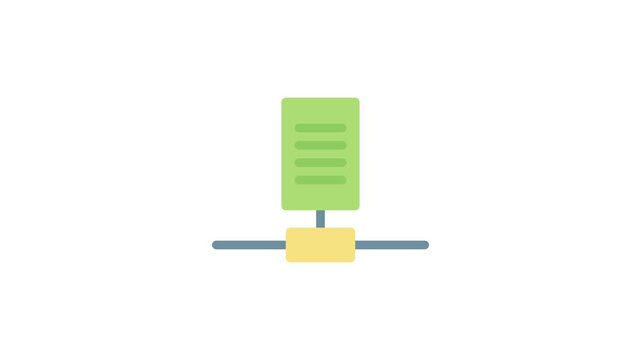 A green and yellow box containing a paper document, suggesting organization or storage of important papers.