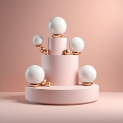 Abstract minimal wall scene mockup products display, Stage showcase