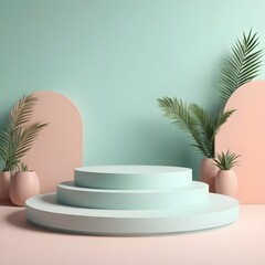 Abstract minimal wall scene mockup products display, Stage showcase