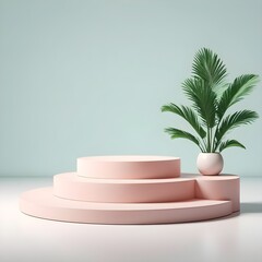 Abstract minimal wall scene mockup products display, Stage showcase