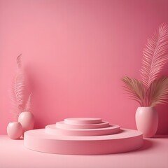 Abstract minimal wall scene mockup products display, Stage showcase