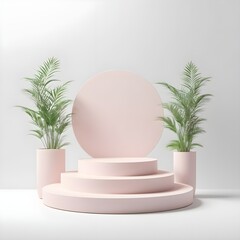 Abstract minimal wall scene mockup products display, Stage showcase