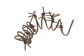 barbed wire isolated on white background