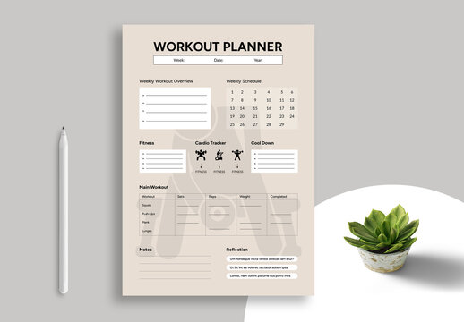 Unique Workout Planner Layout