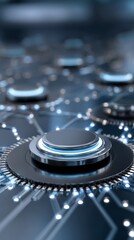 Futuristic technology design showcasing abstract blue circuit board patterns