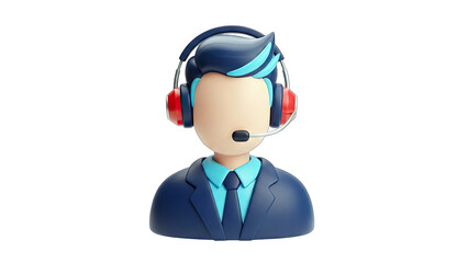 3D Customer Service Representative with Headset